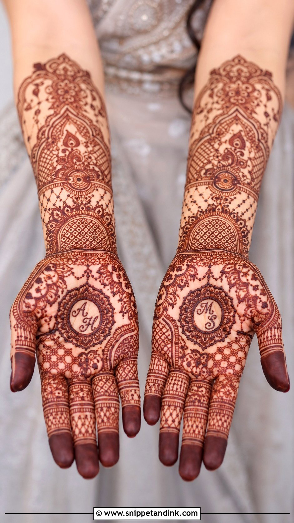 Bridal Mehndi Design With Initials - Snippet and Ink - 30 Latest Unique Bridal Mehndi Designs
