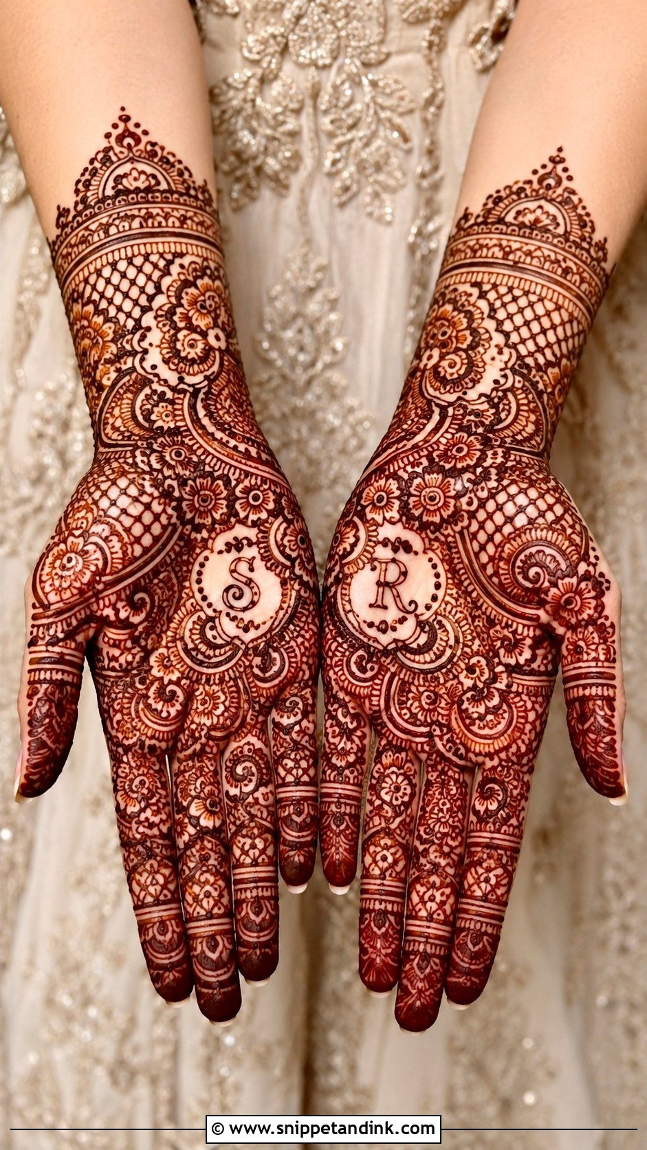 Bridal Mehndi Design With Initials - Snippet and Ink - 35 New Bridal Mehndi Designs