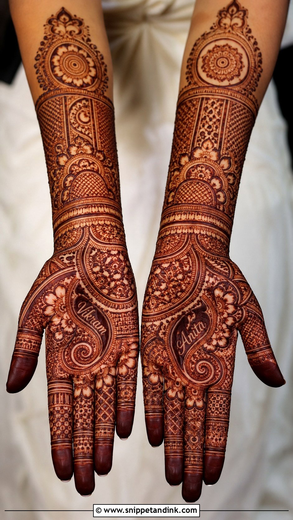 Bridal Mehndi Design With Name - Snippet and Ink - 30 Bridal Wedding Mehendi Designs