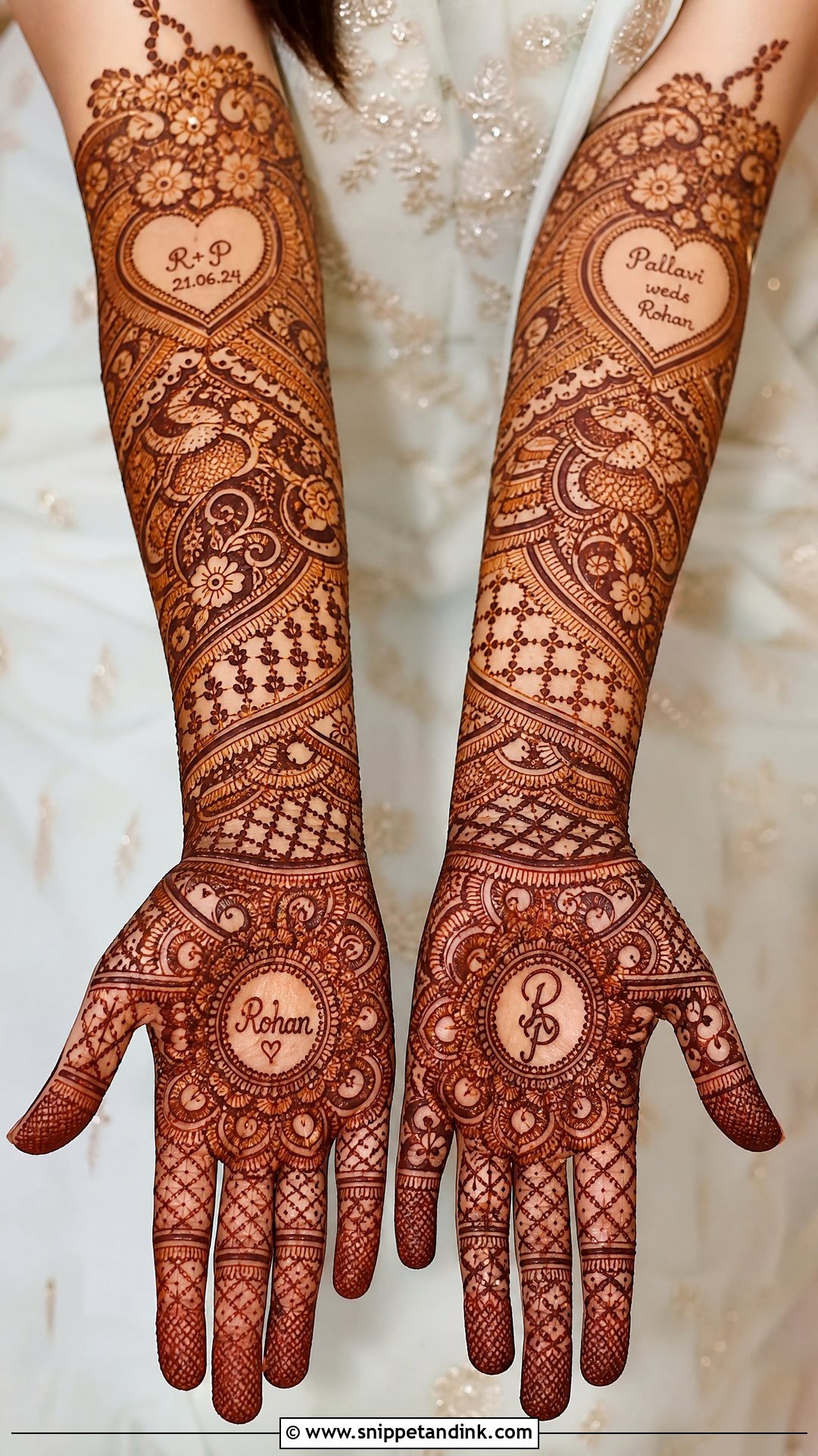 Bridal Mehndi Design With Name - Snippet and Ink - 30 Bride Mehndi Designs