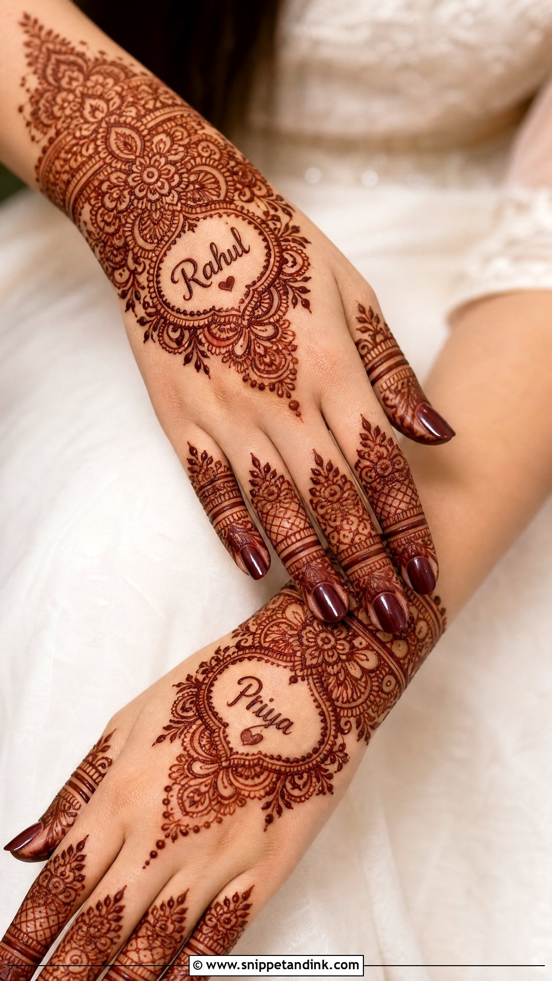 Bridal Mehndi Design With Names - Snippet and Ink - 20 Wedding Mehndi Designs for Hands