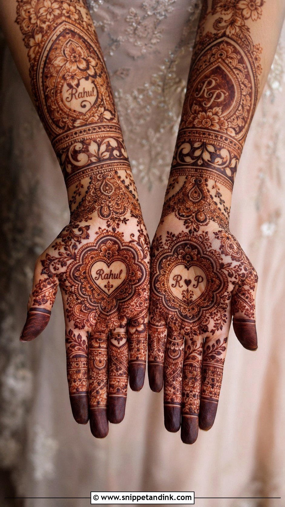 Bridal Mehndi Design With Names - Snippet and Ink - 35 Wedding Mehndi Designs