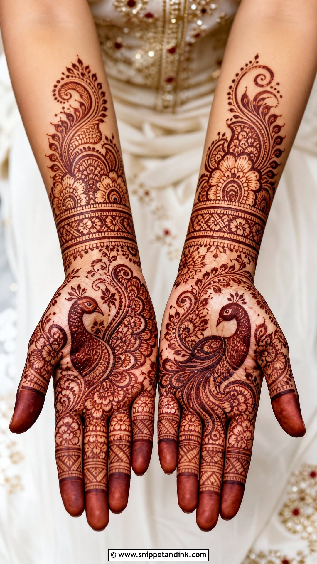 Bridal Mehndi Design With Peacock - Snippet and Ink - 20 Normal Bridal Mehndi Designs