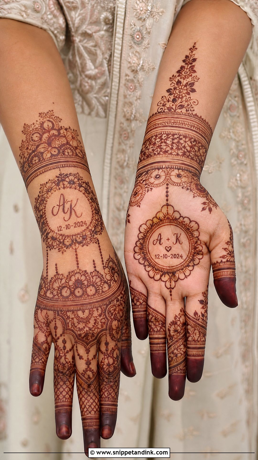 Bridal Mehndi Design With Wedding Date - Snippet and Ink - 25 Bridal Mehndi Designs with Names