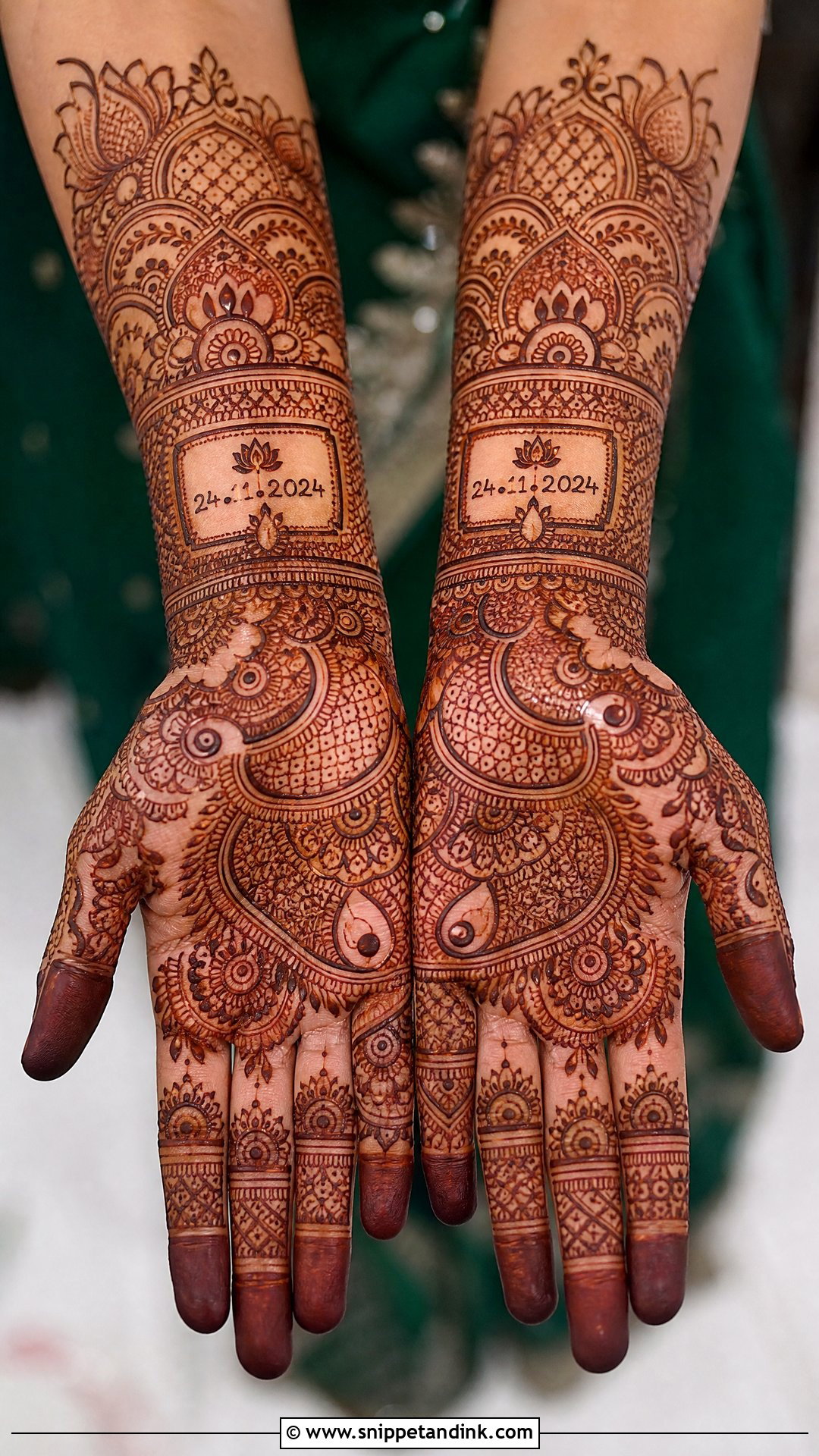 Bridal Mehndi Design With Wedding Date - Snippet and Ink - 25 Traditional Indian Bridal Mehndi Designs