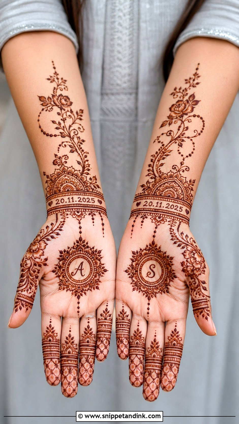 Bridal Mehndi Design With Wedding Date - Snippet and Ink - 30 Bridal Mehndi Design Ideas