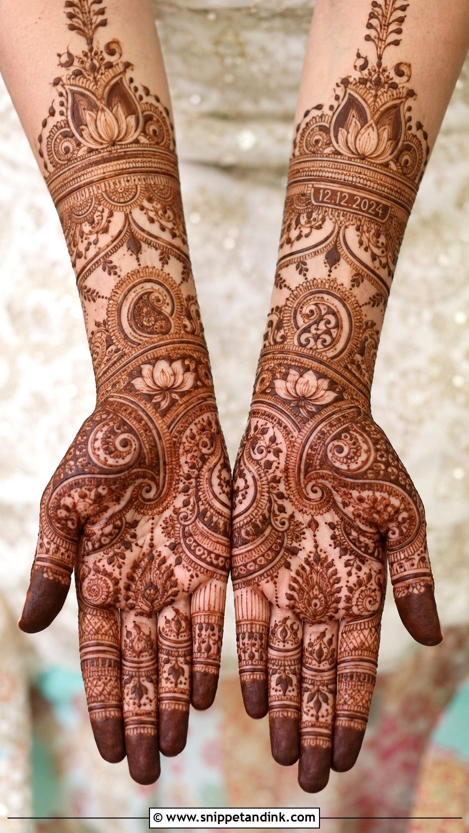 Bridal Mehndi Design With Wedding Date - Snippet and Ink - 30 Latest Unique Bridal Mehndi Designs