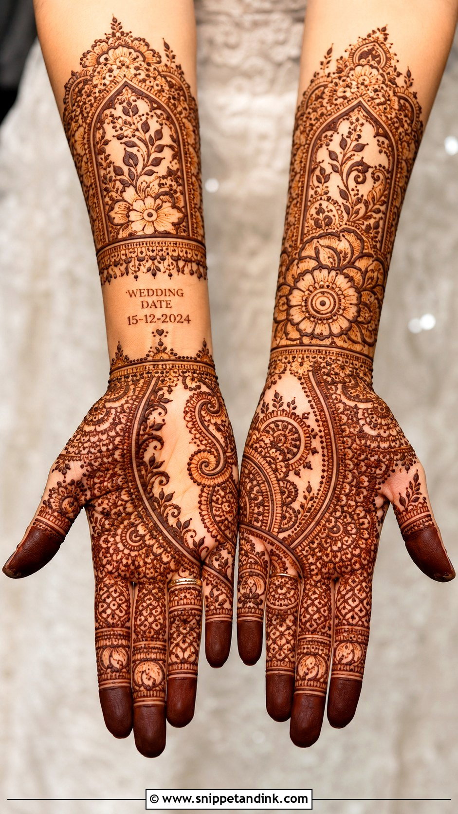 Bridal Mehndi Design With Wedding Date - Snippet and Ink - 35 New Bridal Mehndi Designs
