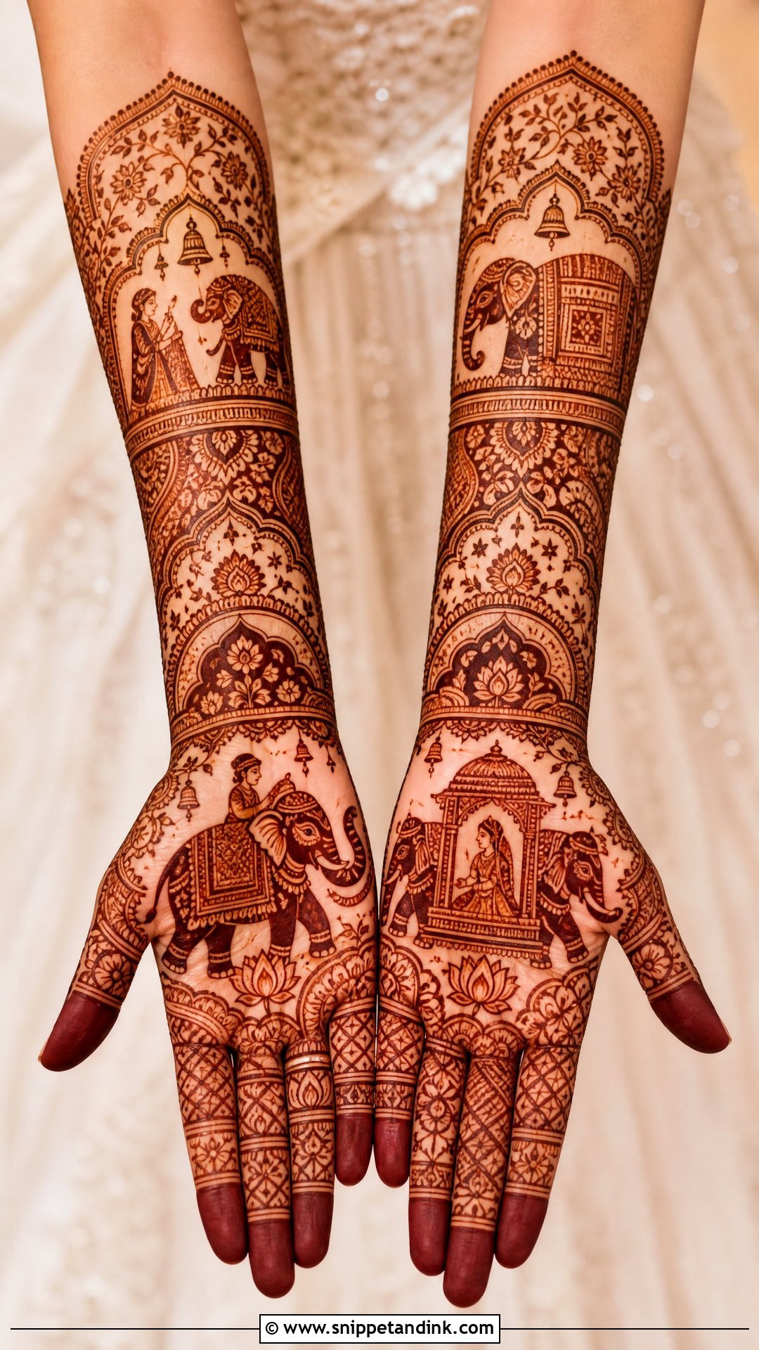 Bridal Mehndi With Elephant Figures - Snippet and Ink - 20 Bridal Mehndi Designs with Figures