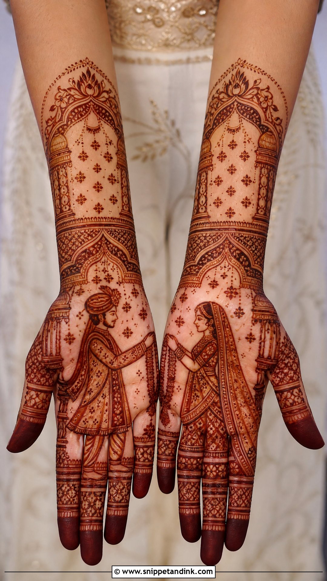 Bridal Mehndi With Jaimala Figures - Snippet and Ink - 20 Bridal Mehndi Designs with Figures