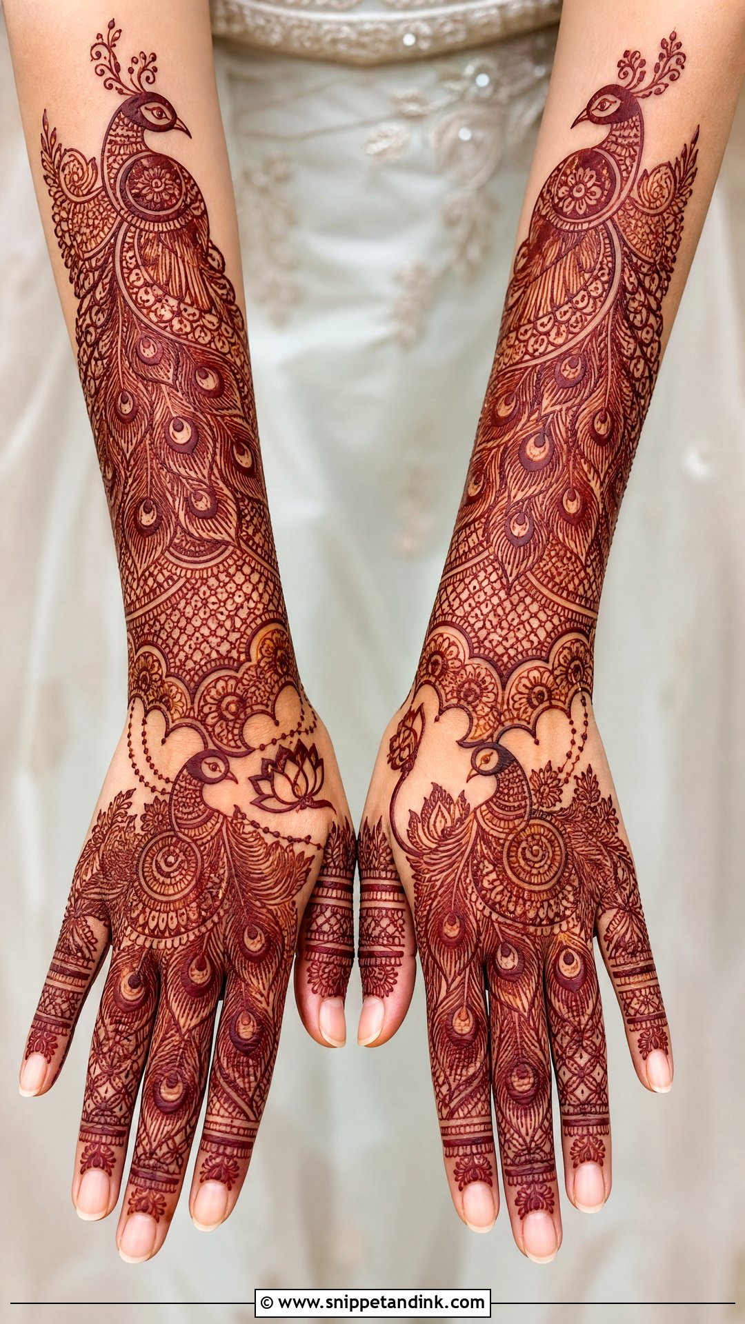 Bridal Mehndi With Peacock Figures - Snippet and Ink - 20 Bridal Mehndi Designs with Figures