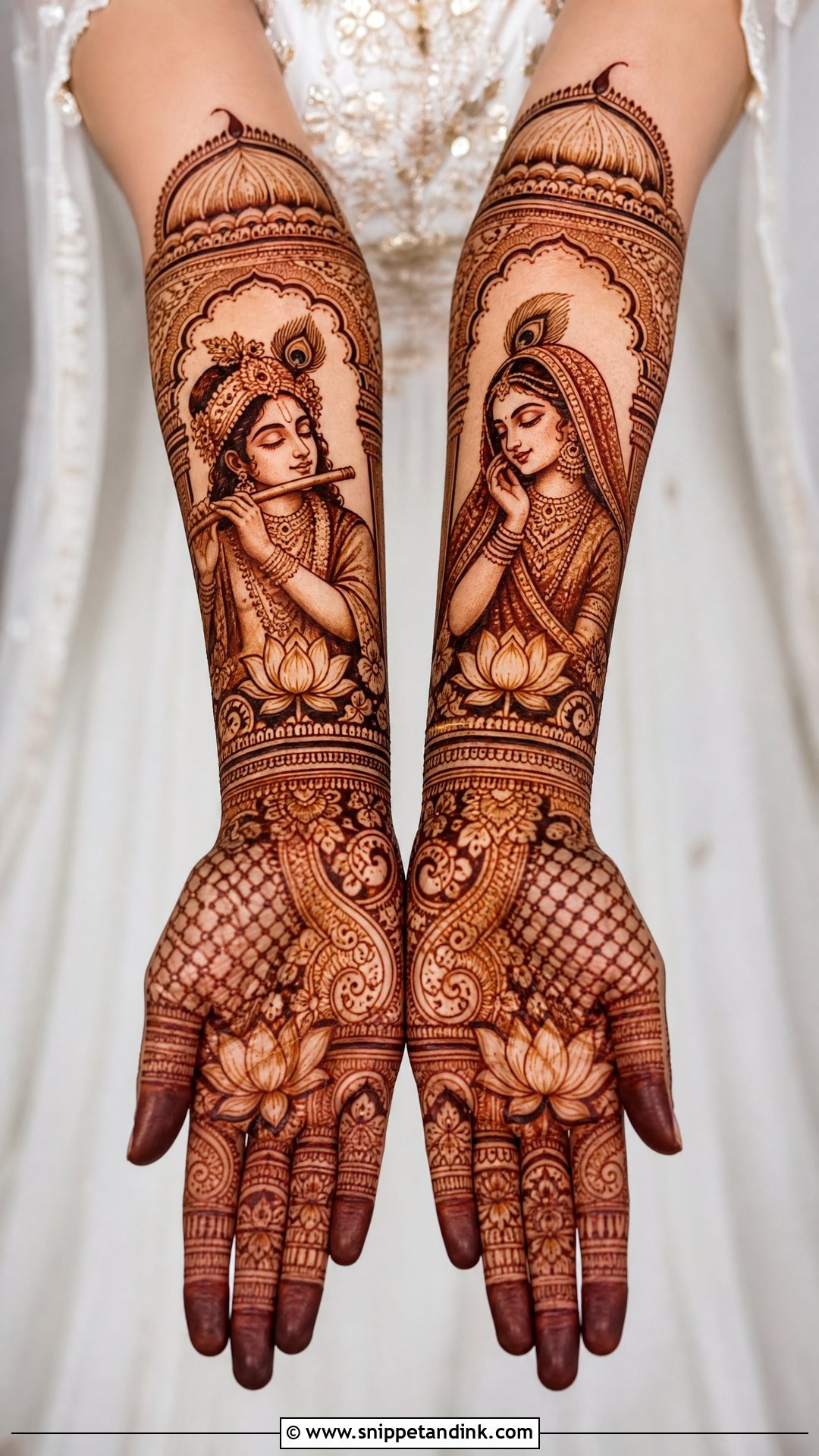 Bridal Mehndi With Radha Krishna Figures - Snippet and Ink - 20 Bridal Mehndi Designs with Figures
