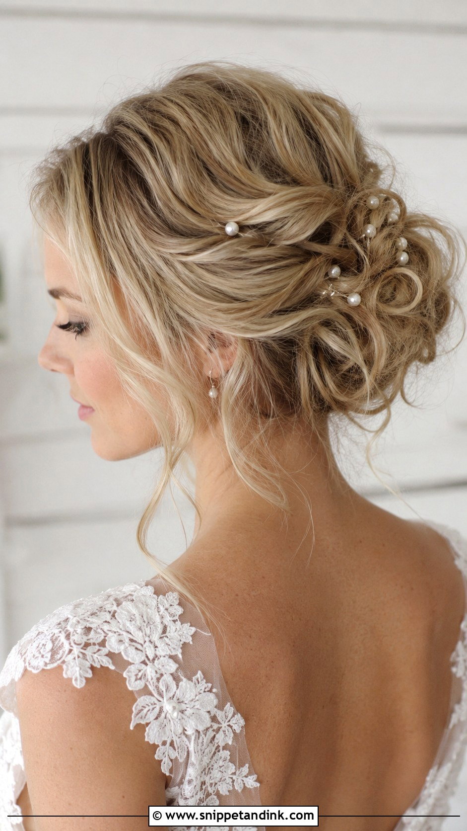 Bridal Messy Bun - Snippet and Ink - 20 Bridal Wedding Hairstyle Ideas