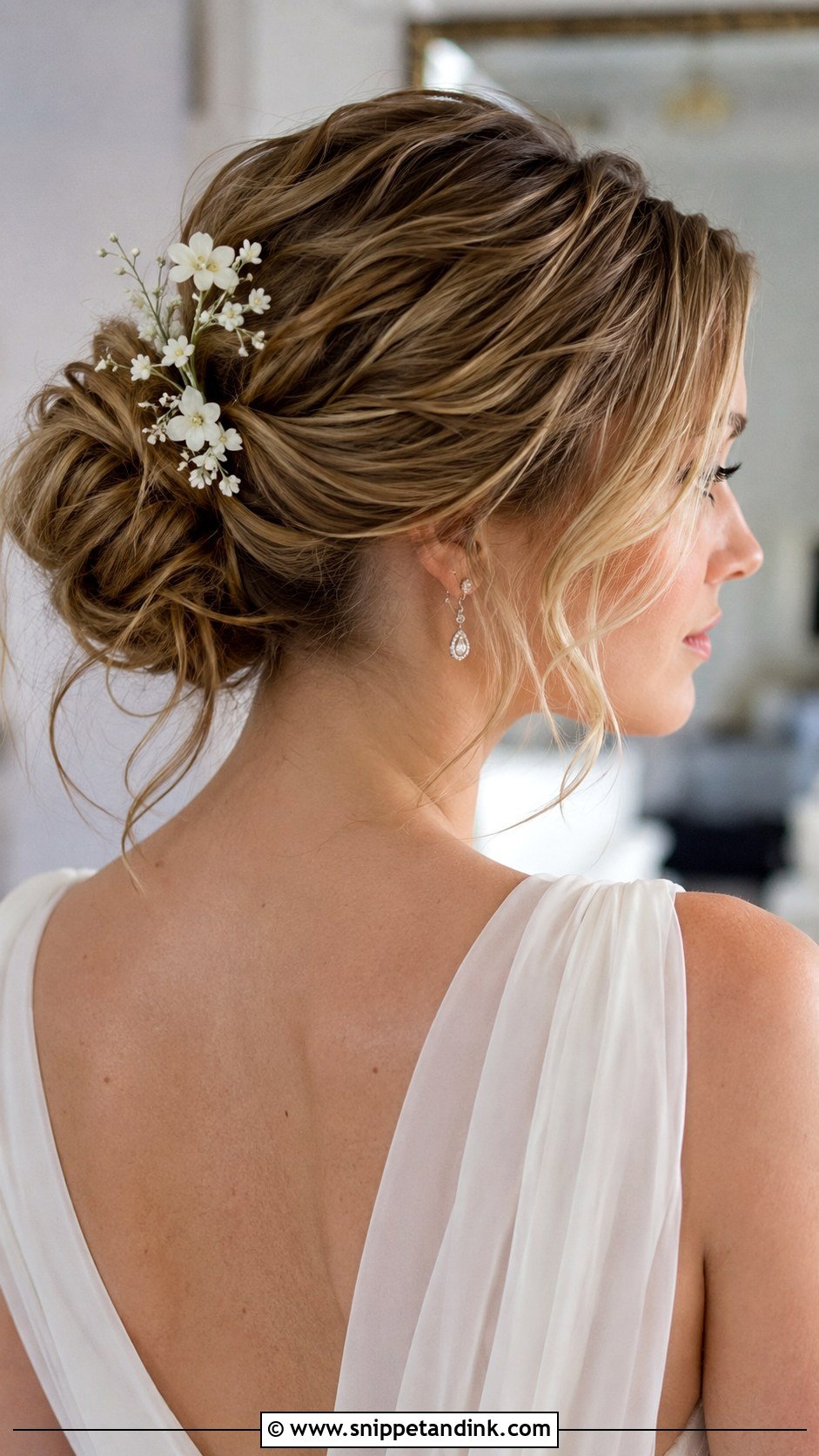 Bridal Messy Bun For Oval Face - Snippet and Ink - 20 Bridal Hairstyles for Oval Face Shape