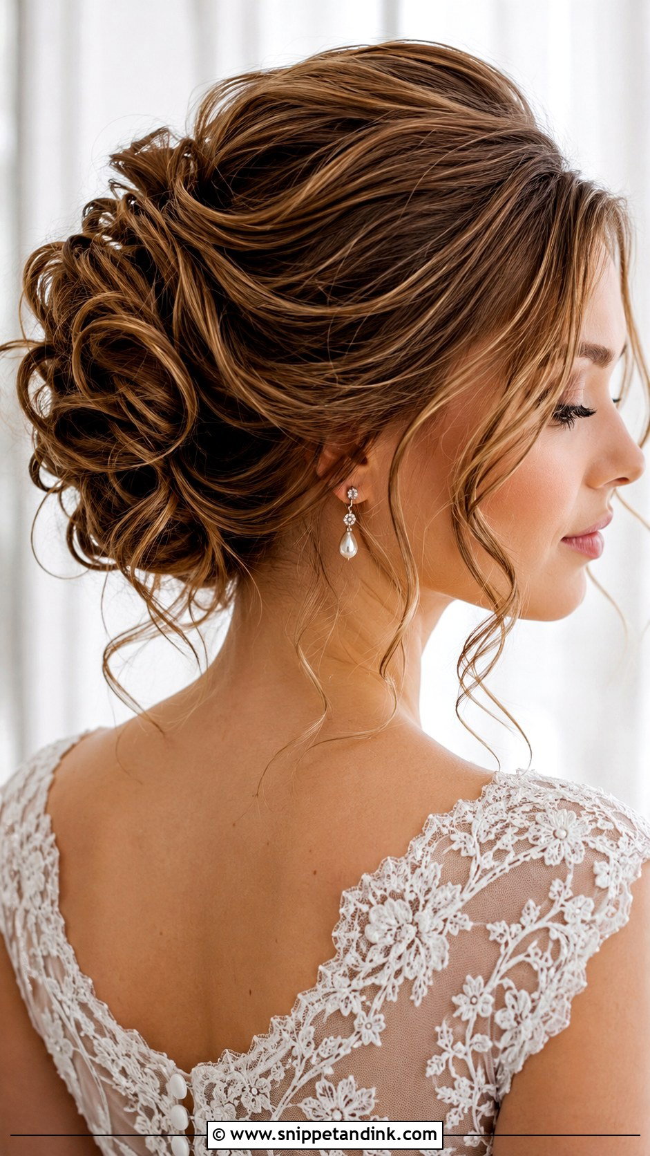 Bridal Messy Bun Hairstyle Video - Snippet and Ink - 20 Bridal Hairstyles Videos