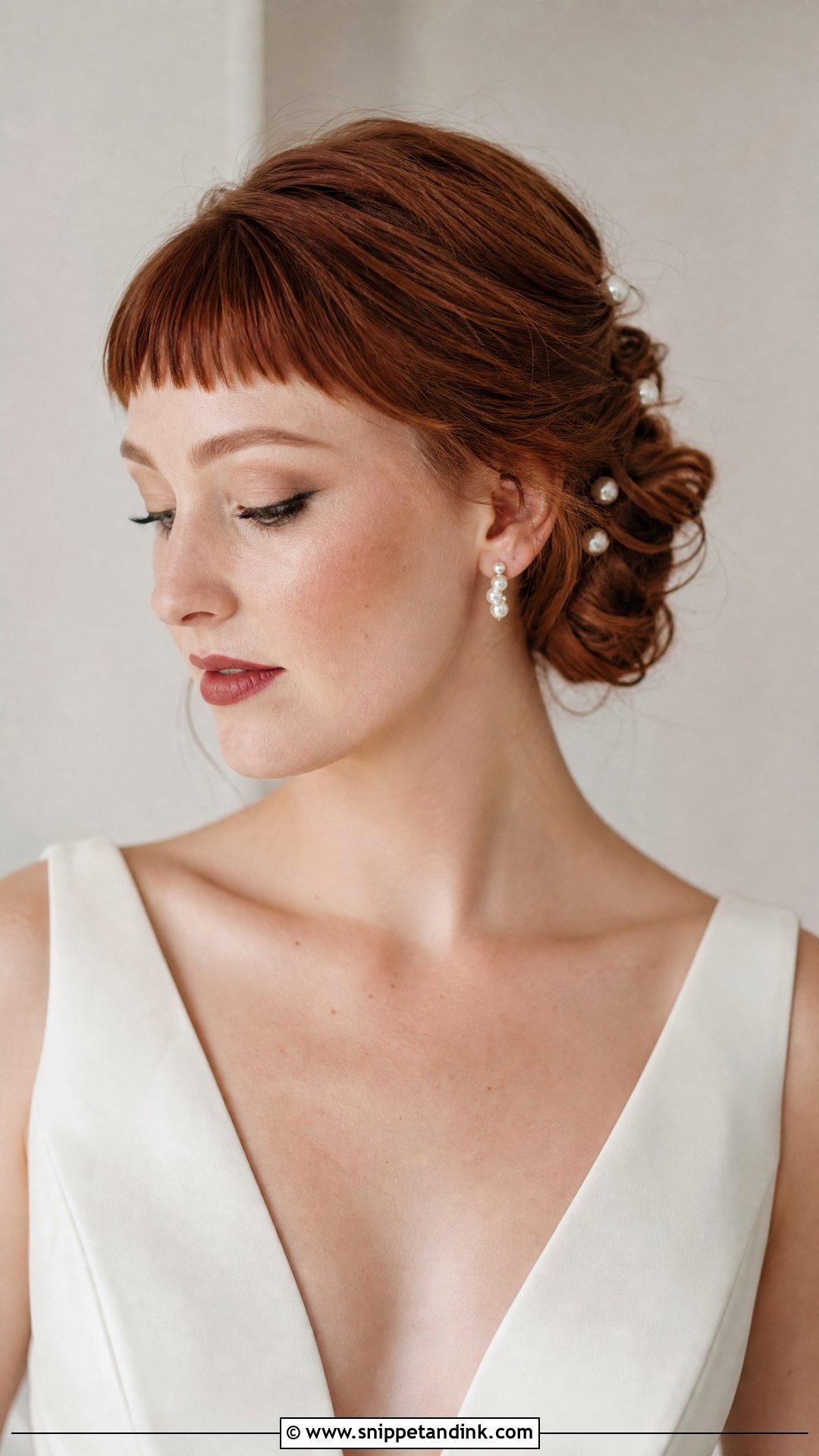 Bridal Micro Bangs With Updo - Snippet and Ink - 15 Bridal Hairstyles Bangs