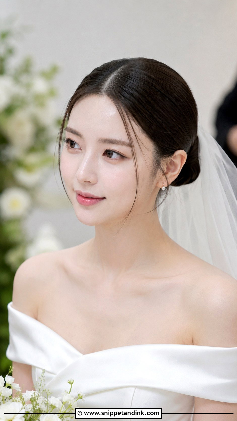 Bridal Middle Part Bun - Snippet and Ink - 20 Bridal Hair Looks