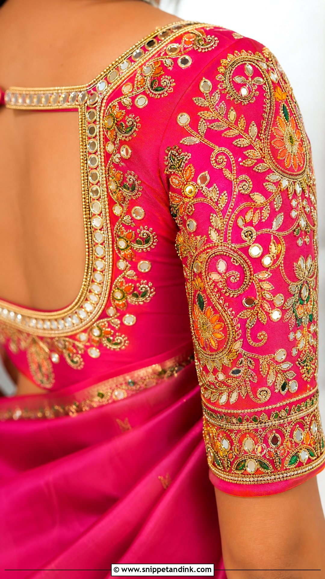 Bridal Mirror Aari Work Blouse - Snippet and Ink - 25 Bridal Aari Work Ideas