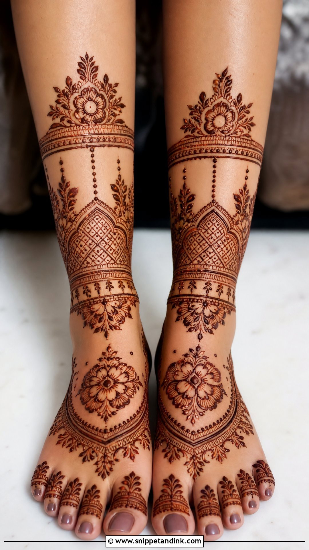 Bridal Modern Leg Mehndi Design - Snippet and Ink - 30 Bridal Legs Mehndi Design Ideas