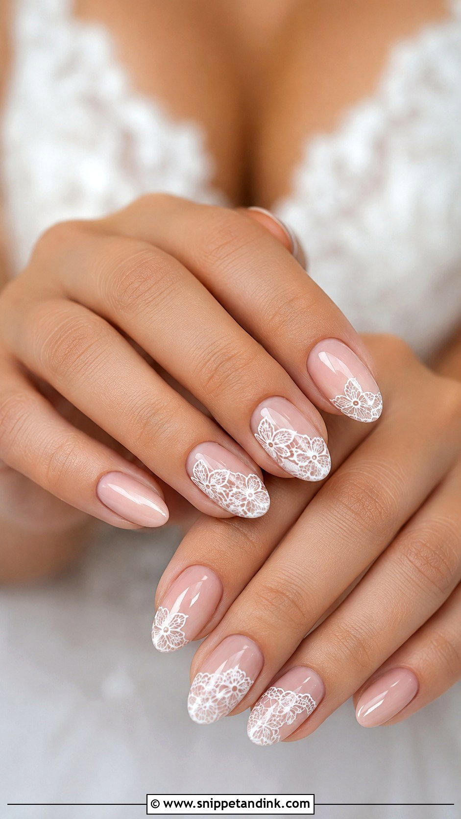 Bridal Nails With Lace Art - Snippet and Ink - 20 Bridal Nails Art