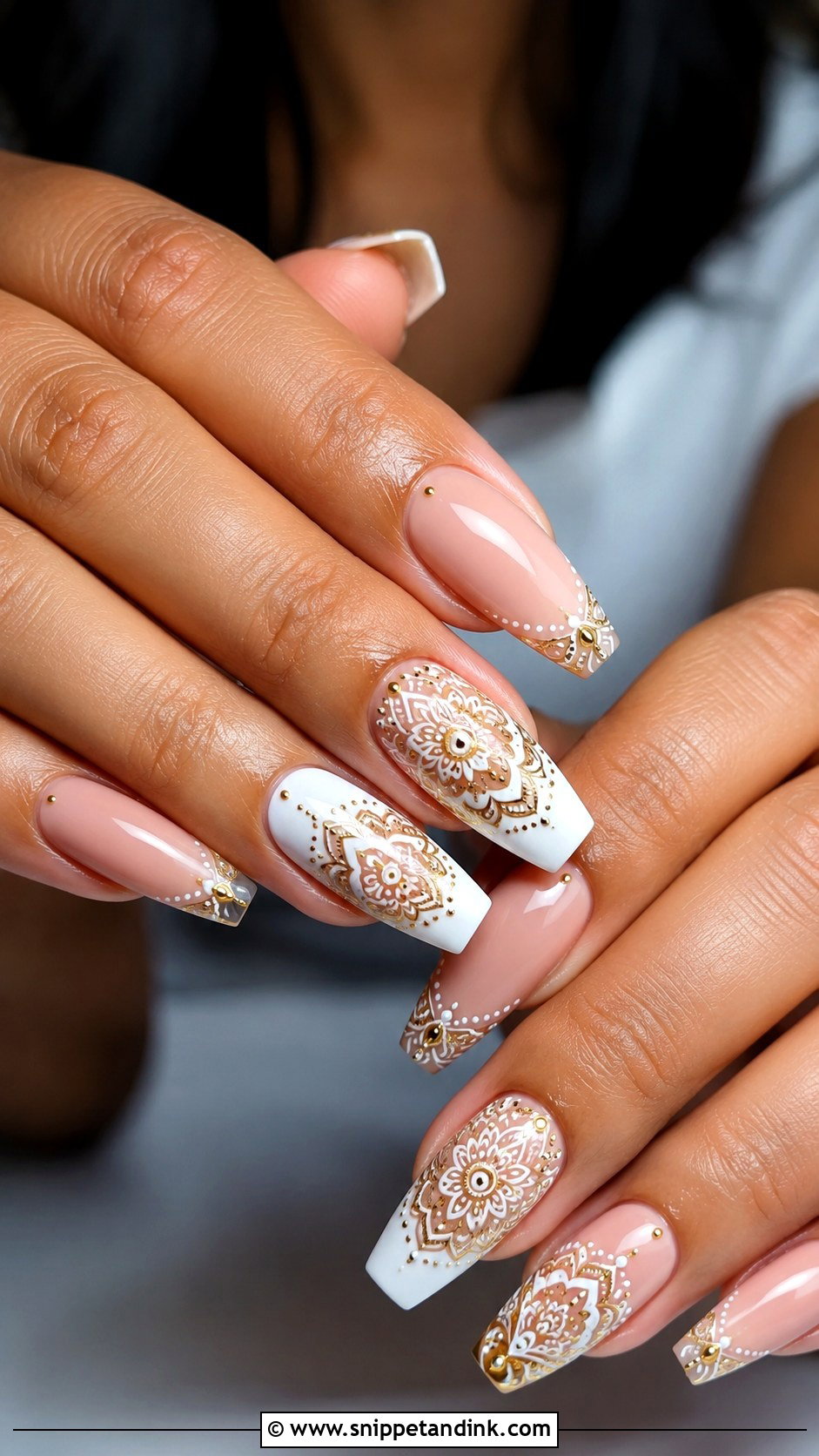 Bridal Nails With Mandala Art - Snippet and Ink - 30 Bridal Nail Art Indian Ideas