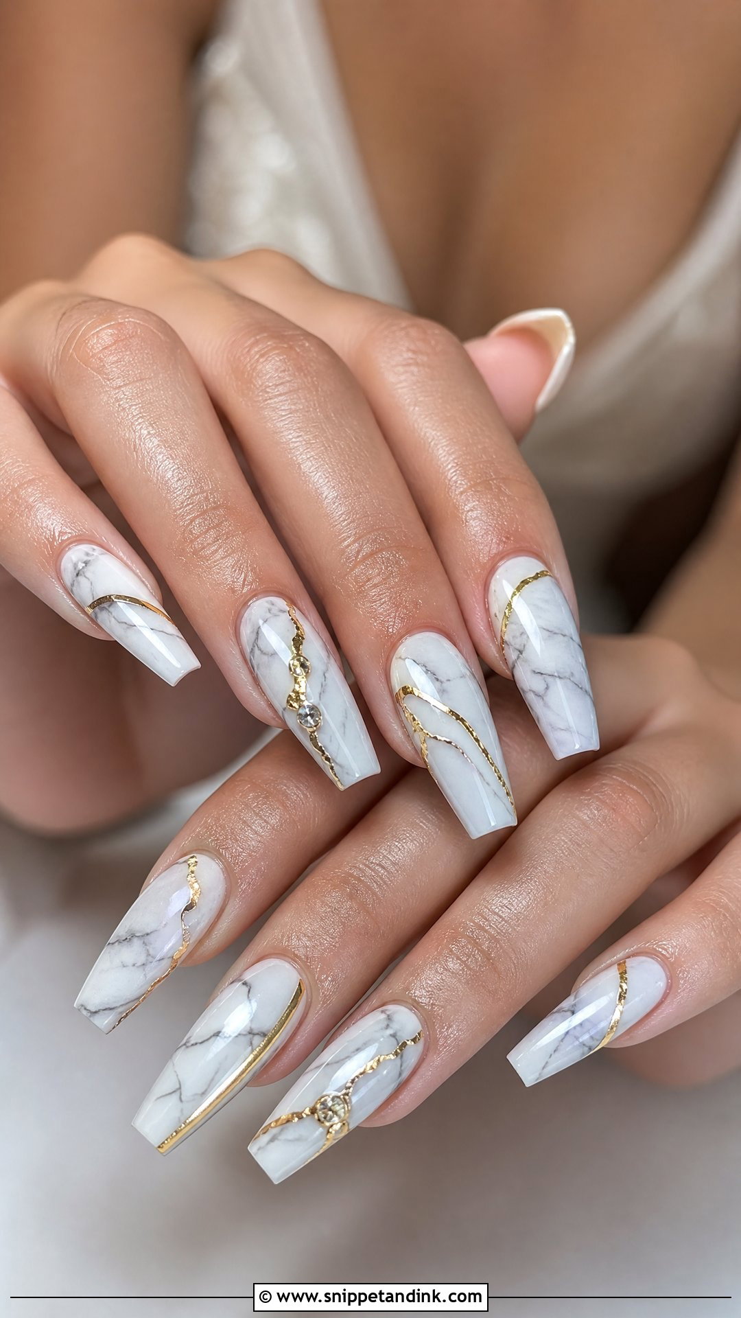 Bridal Nails With Marble Art - Snippet and Ink - 25 Nail Art for Wedding Indian Brides Ideas