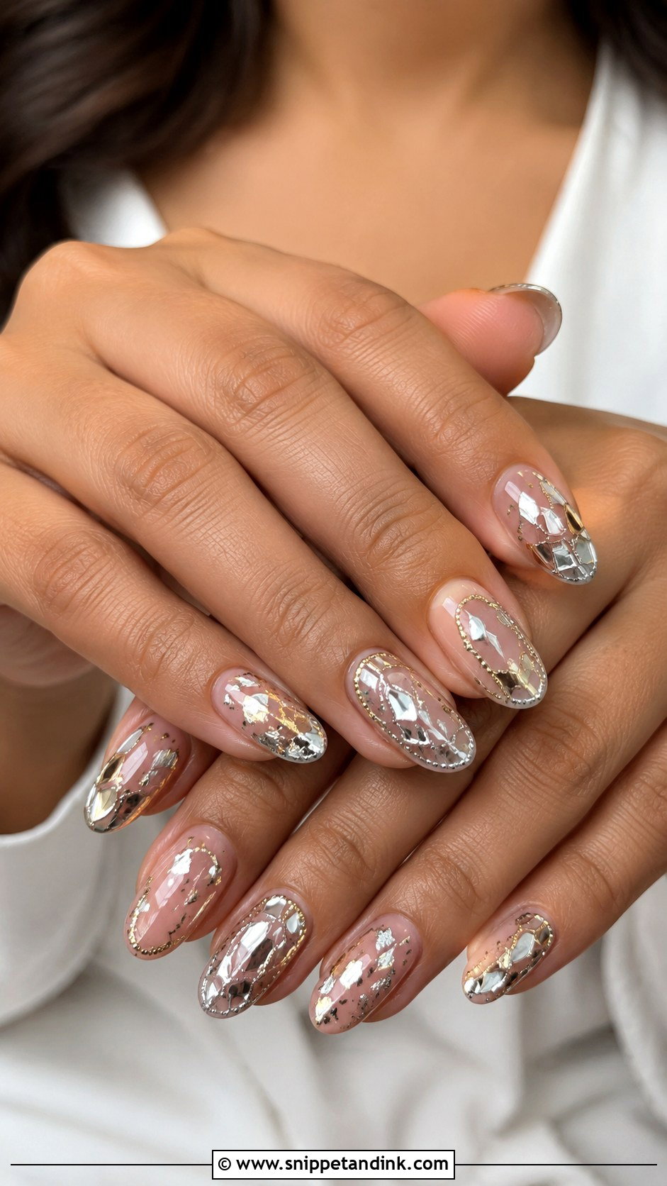 Bridal Nails With Mirror Work - Snippet and Ink - 30 Bridal Nail Art Indian Ideas