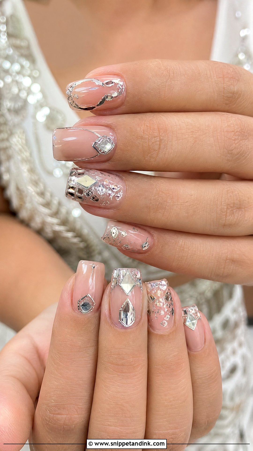 Bridal Nails With Mirror Work - Snippet and Ink - 25 Nail Art for Wedding Indian Brides Ideas
