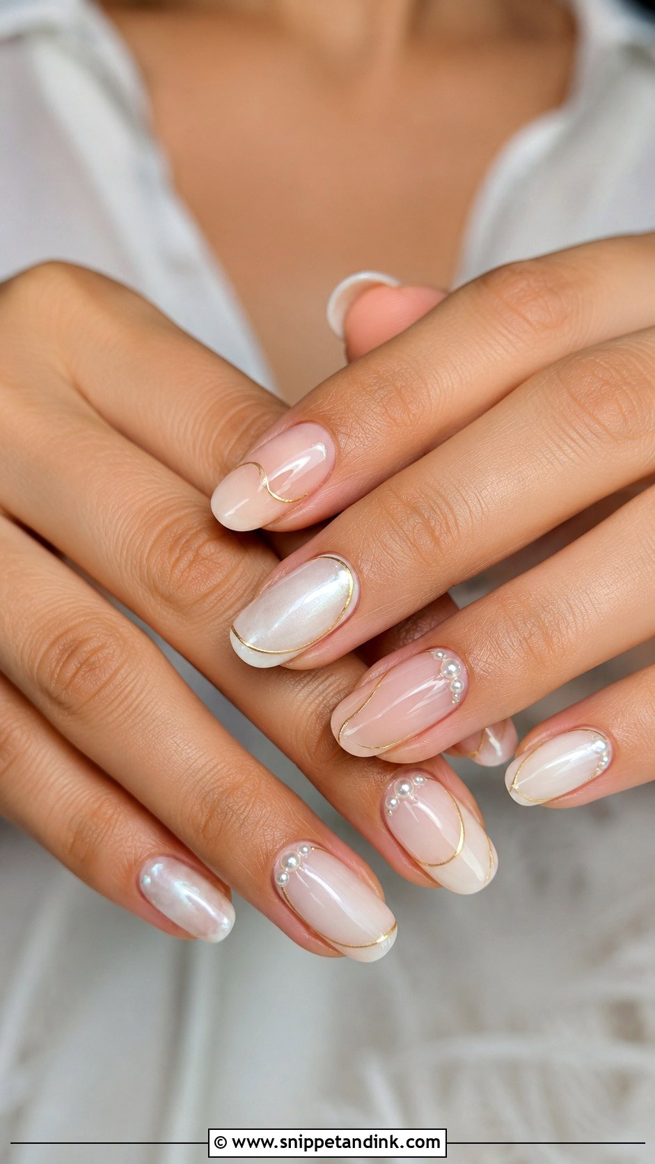 Bridal Nails With Pearl Accents - Snippet and Ink - 30 Bridal Nail Art Indian Ideas