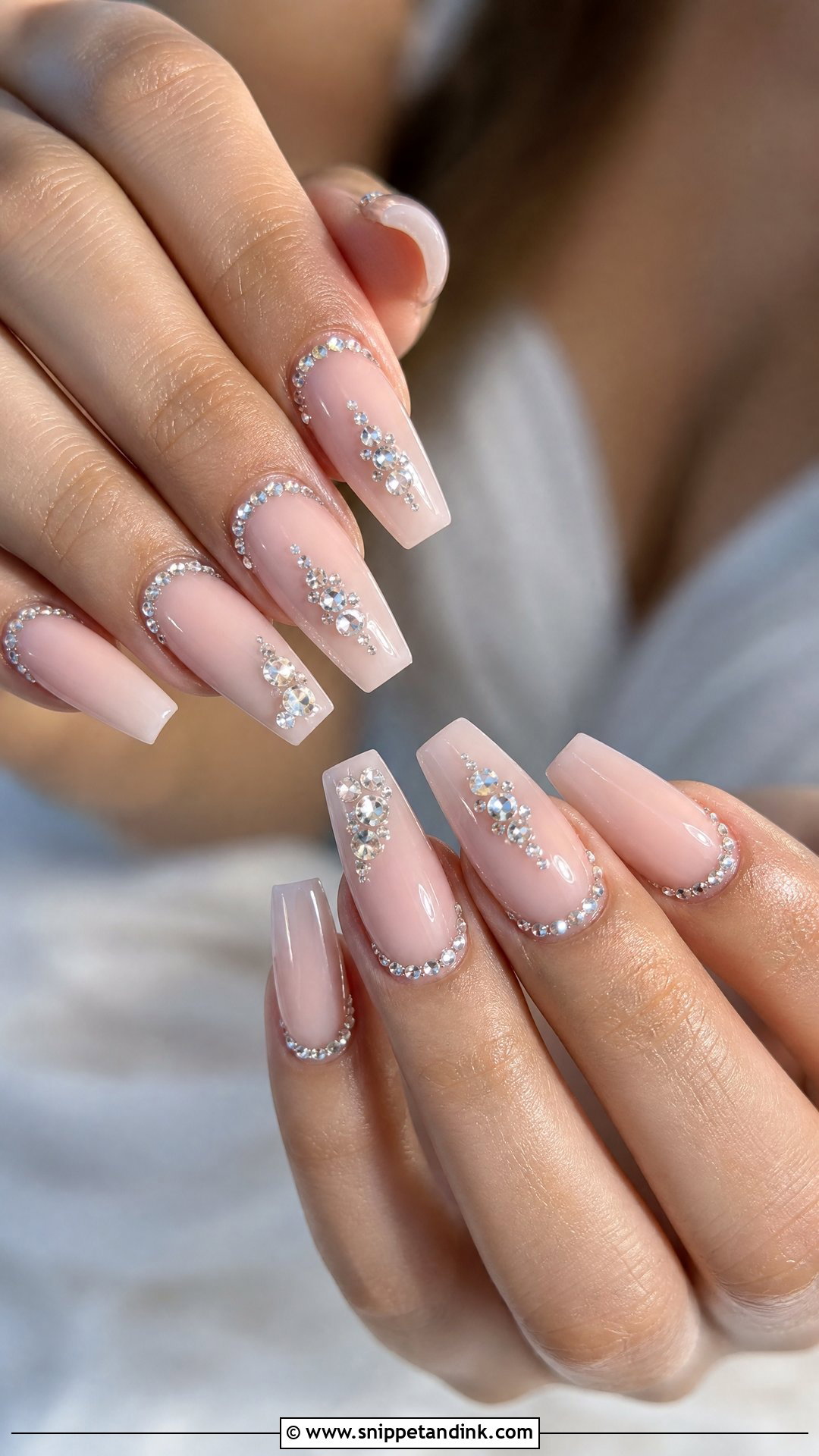 Bridal Nails With Rhinestones - Snippet and Ink - 25 Nail Art for Wedding Indian Brides Ideas