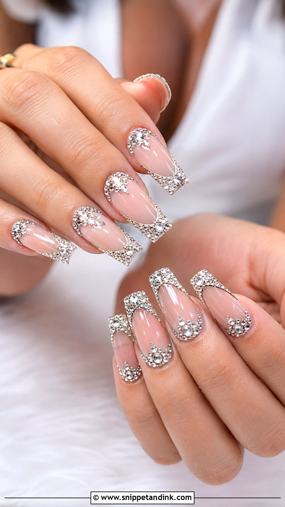 Bridal Nails With Rhinestones - Snippet and Ink - 30 Bridal Nail Art Indian Ideas