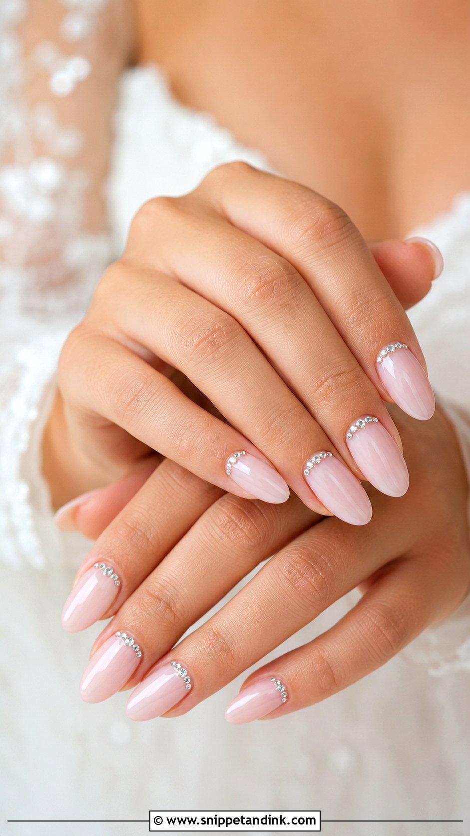 Bridal Nails With Rhinestones - Snippet and Ink - 20 Bridal Nails Art