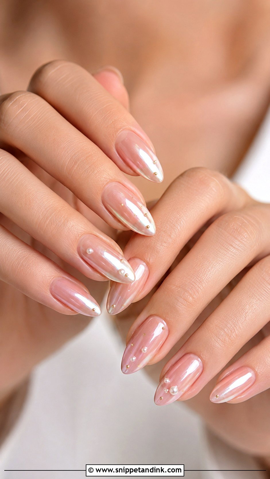 Bridal Nails With Sheer Pink Chrome - Snippet and Ink - 30 Bridal Nail Art Indian Ideas