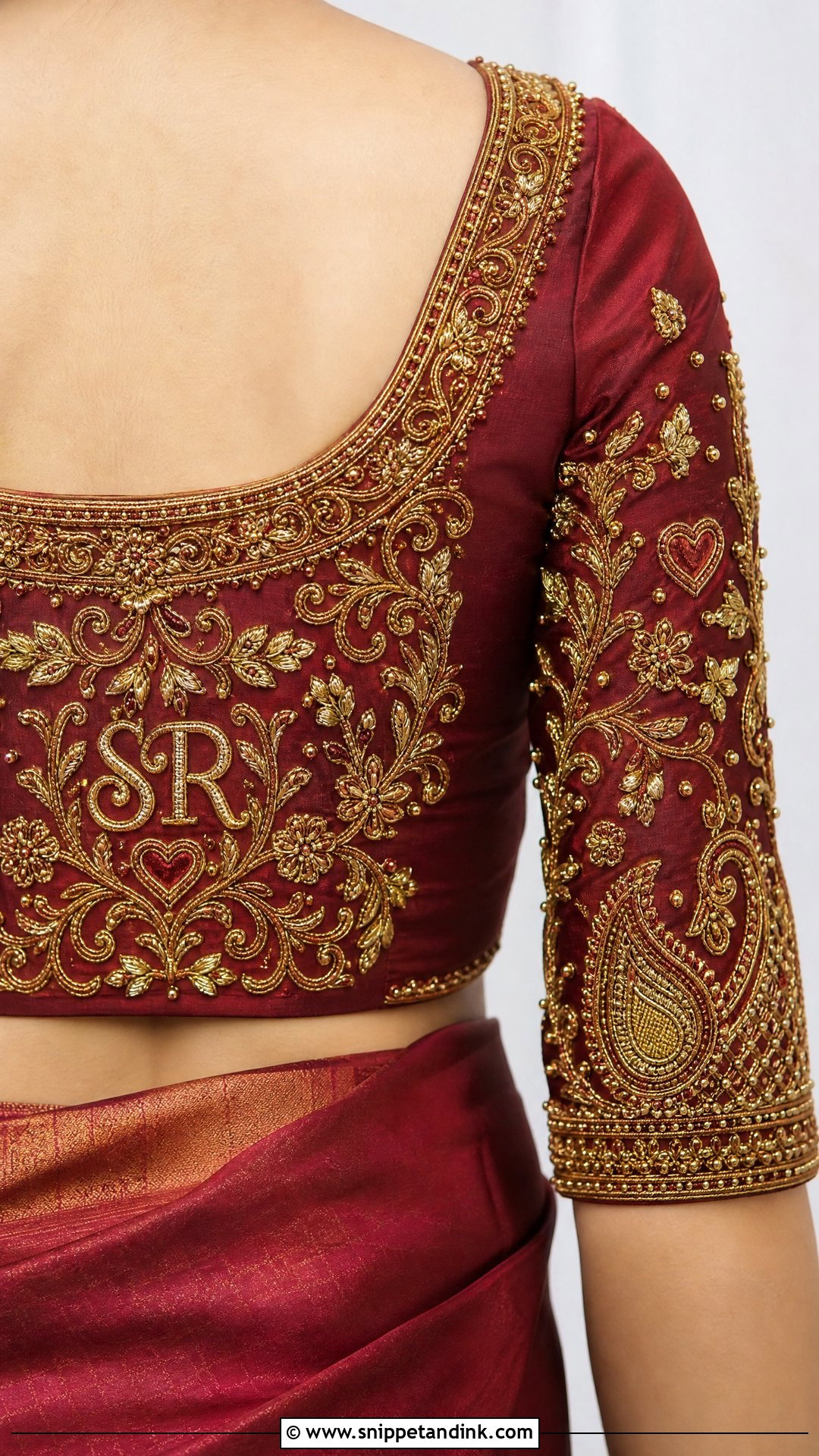 Bridal Name Aari Work Blouse - Snippet and Ink - 25 Bridal Aari Work Ideas