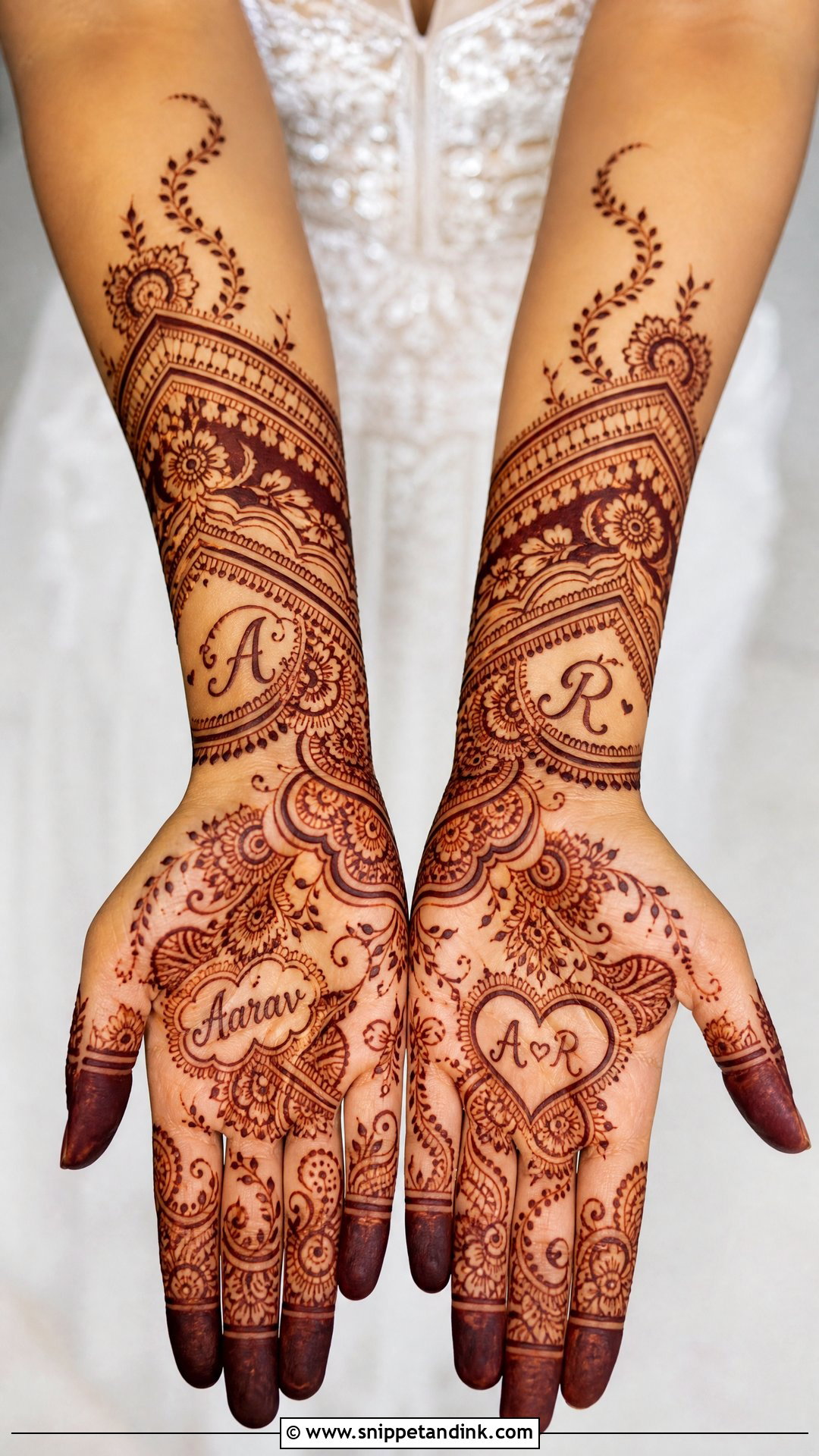 Bridal Name Mehndi Design - Snippet and Ink - 20 Bridal Henna (Mehndi) Design Ideas