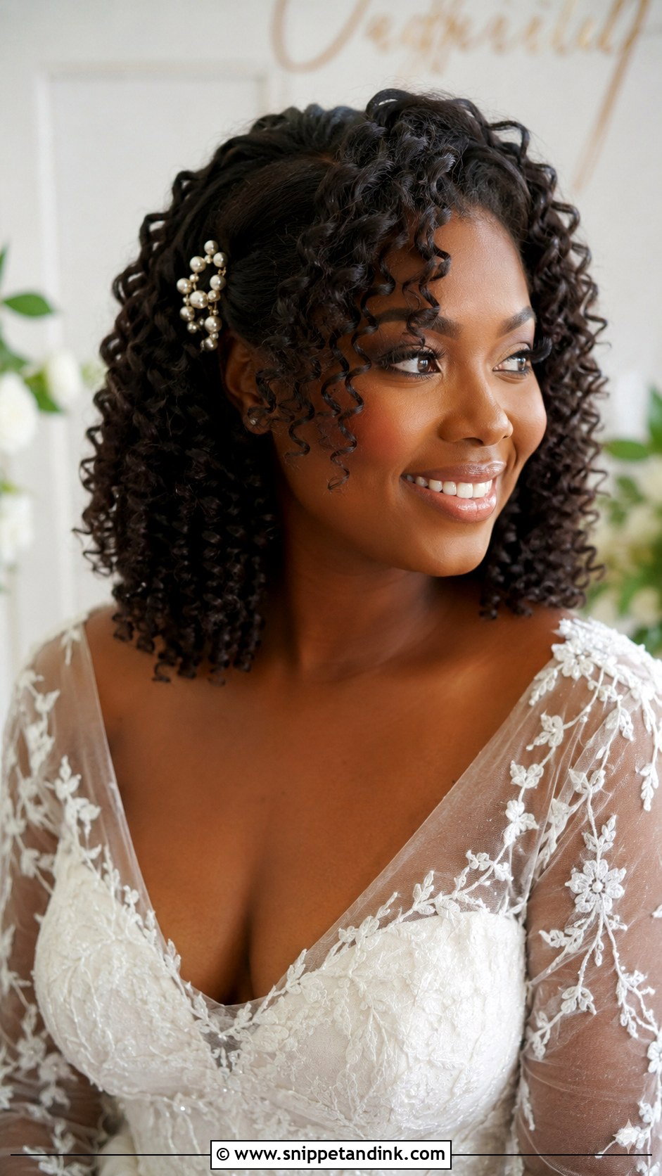 Bridal Natural Curls - Snippet and Ink - 20 Bridal Hair Looks