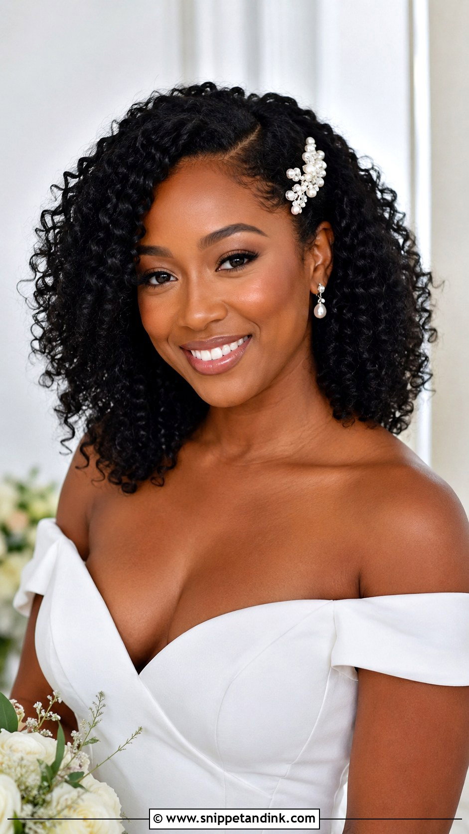 Bridal Natural Curls - Snippet and Ink - 20 Chic Bridal Hair Ideas