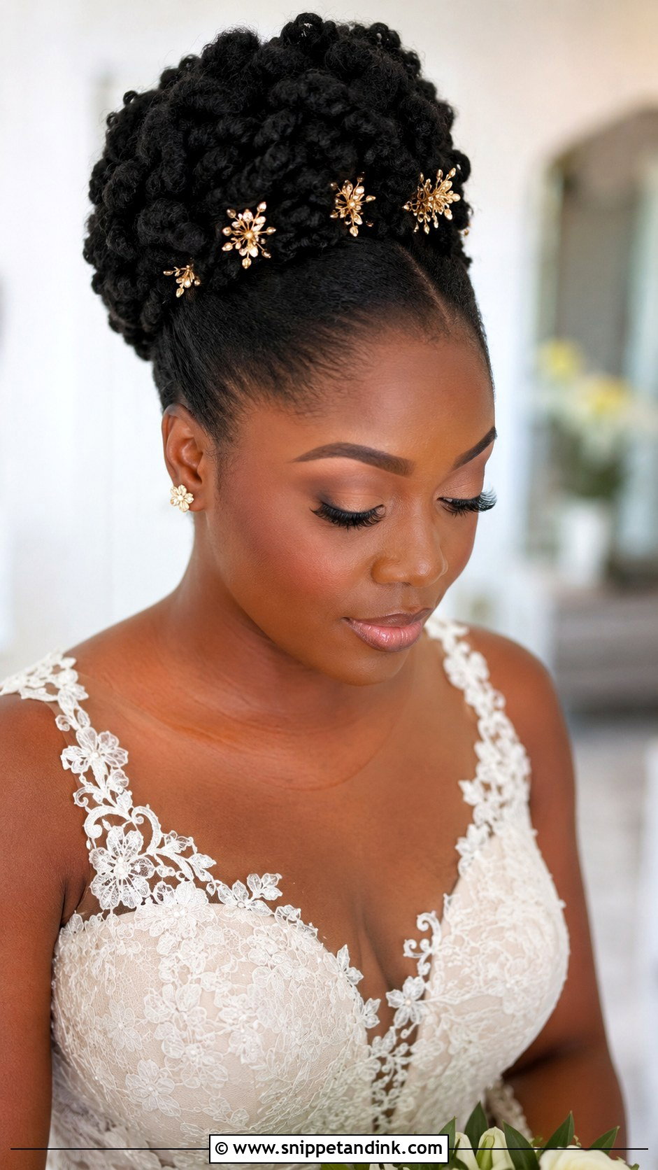 Bridal Natural Hair Updo - Snippet and Ink - 20 Bridal Wedding Hairstyle Ideas