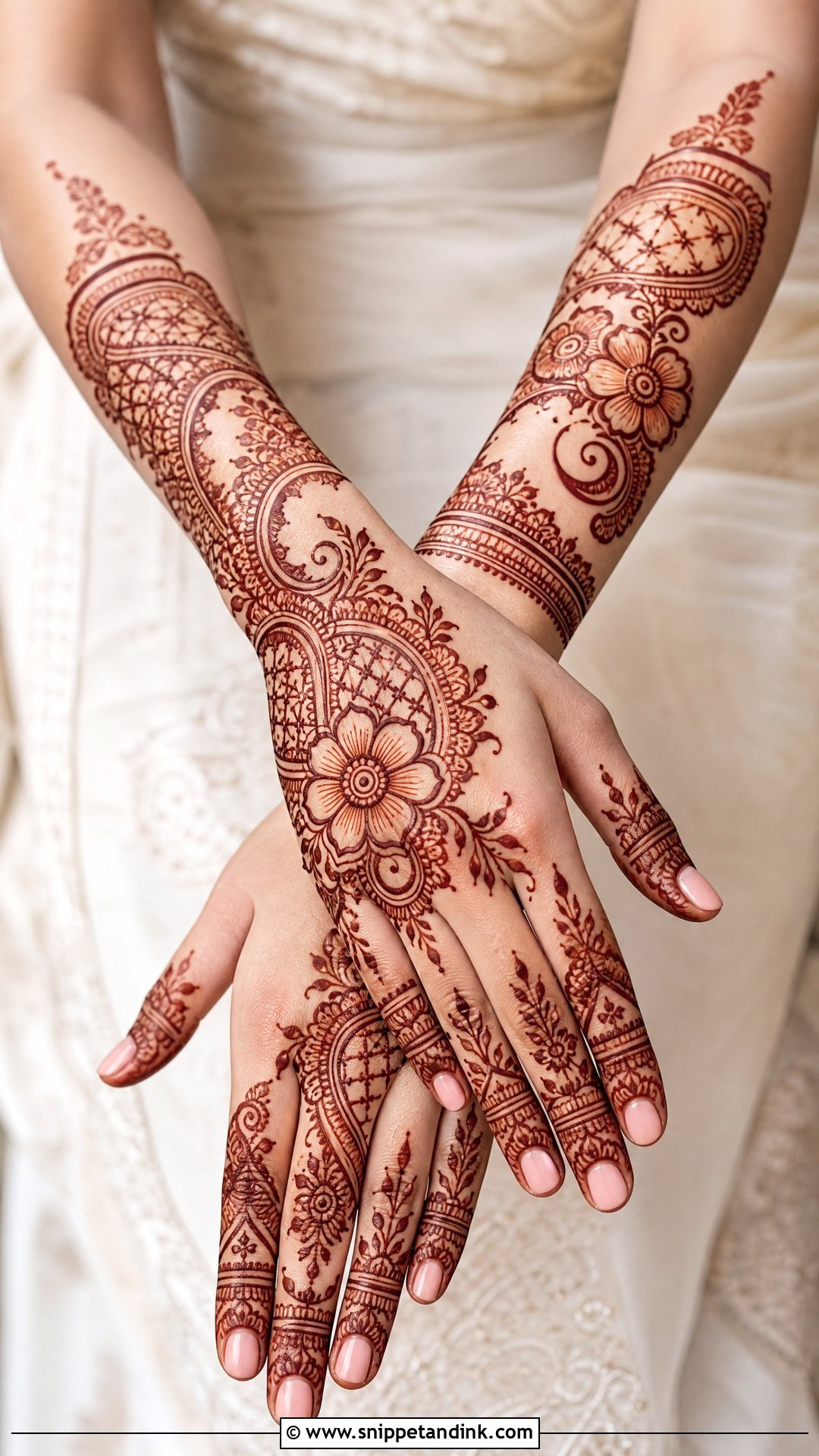 Bridal Negative Space Mehndi - Snippet and Ink - 25 Mehndi Bridal Look Ideas