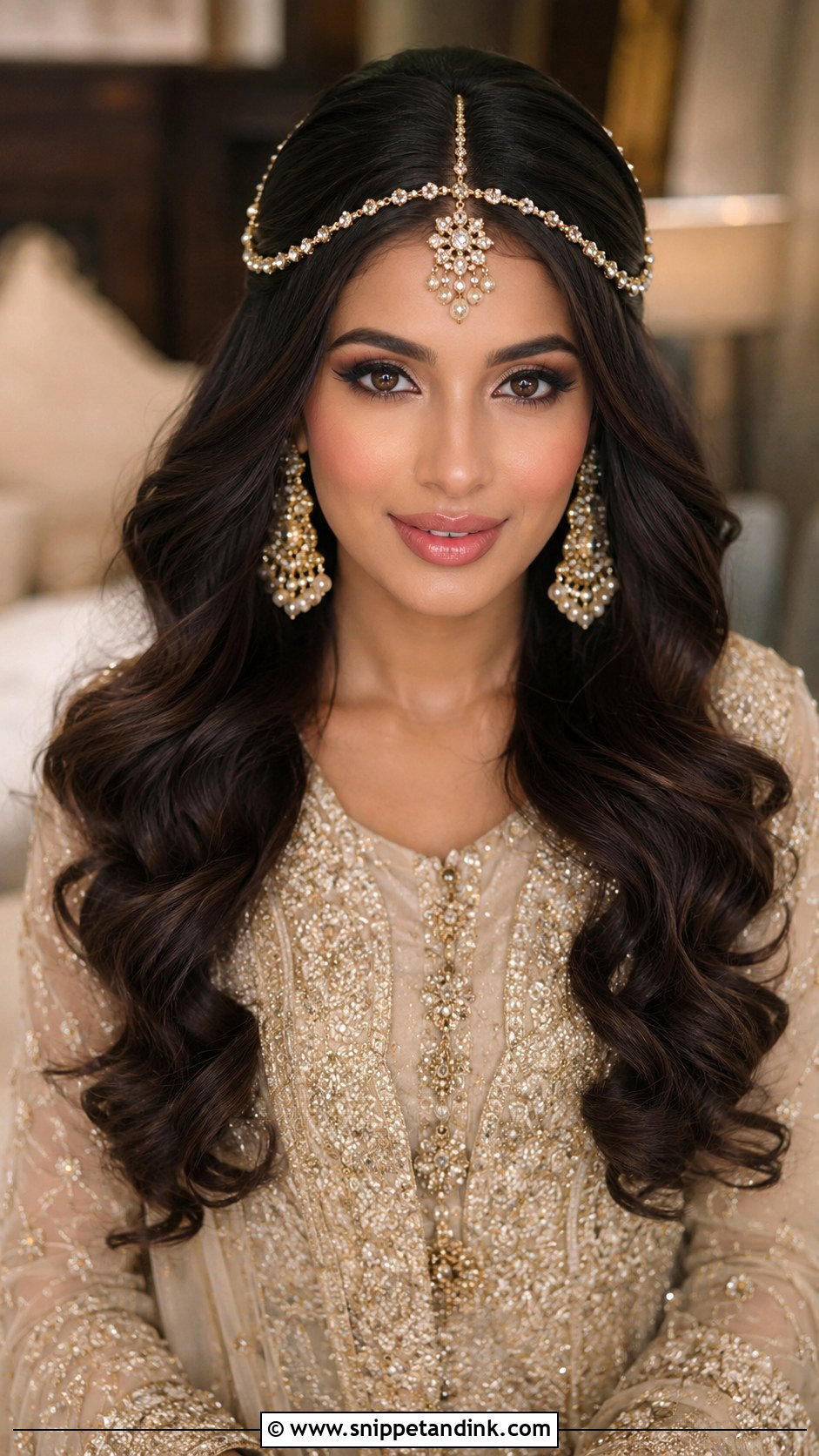 Bridal Open Hair With Side Part - Snippet and Ink - 15 Open Hair for Bride Ideas