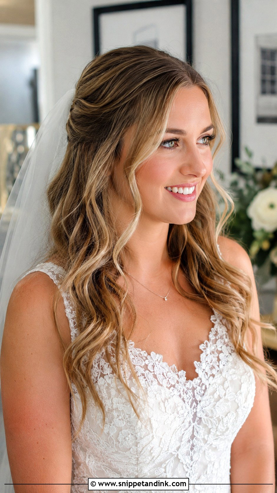 Bridal Open Hair With Veil - Snippet and Ink - 15 Open Hair for Bride Ideas