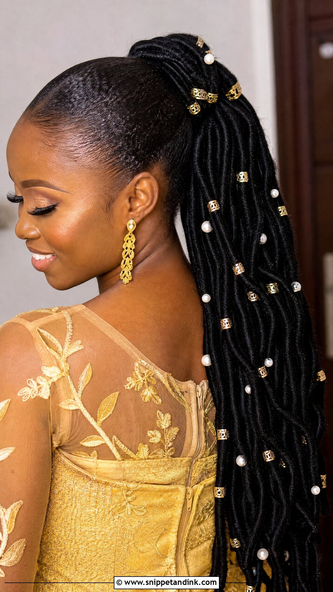 Bridal Packing Gel With Faux Locs Ponytail - Snippet and Ink - 15 Bridal Packing Gel Hairstyle Ideas