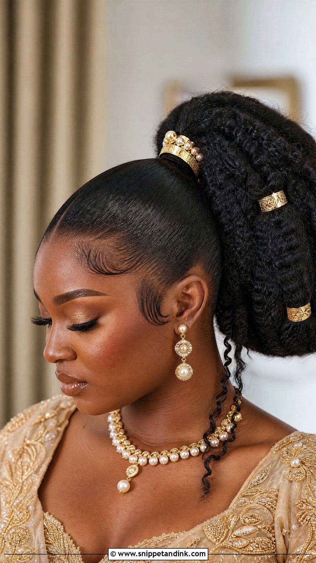 Bridal Packing Gel With Kinky Ponytail - Snippet and Ink - 15 Bridal Packing Gel Hairstyle Ideas