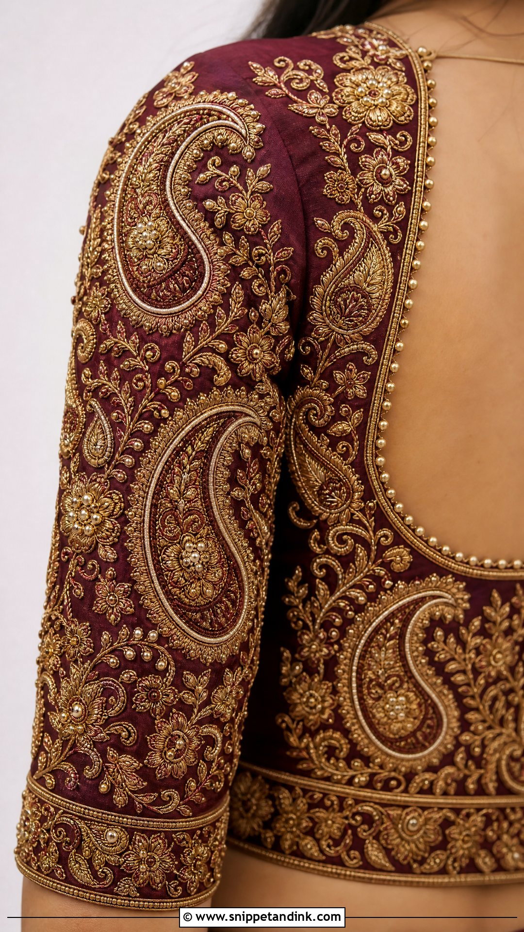 Bridal Paisley Aari Work Blouse - Snippet and Ink - 25 Bridal Aari Work Ideas