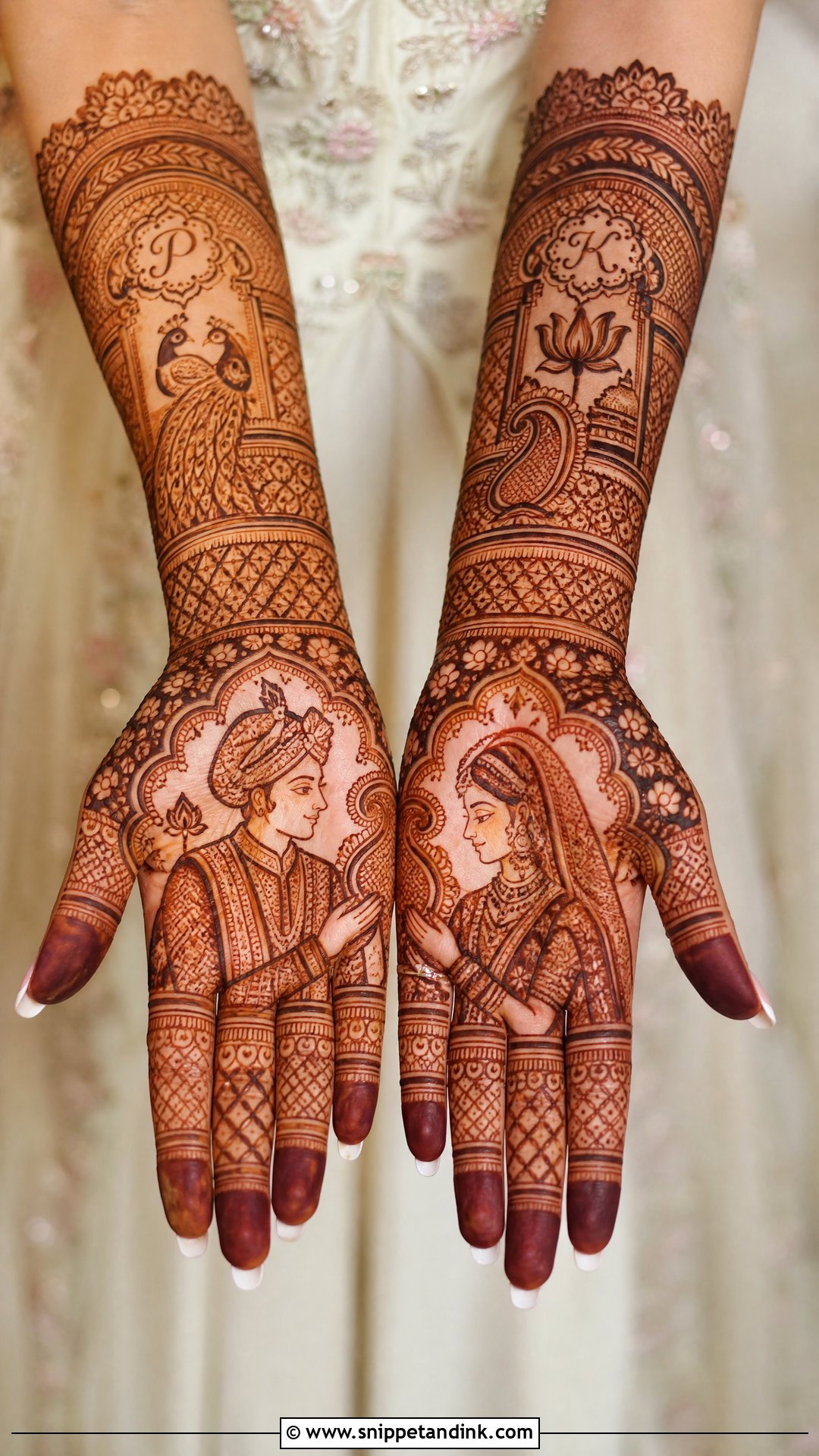 Bridal Palm Mehndi Design - Snippet and Ink - 30 Unique Palms Mehndi Designs