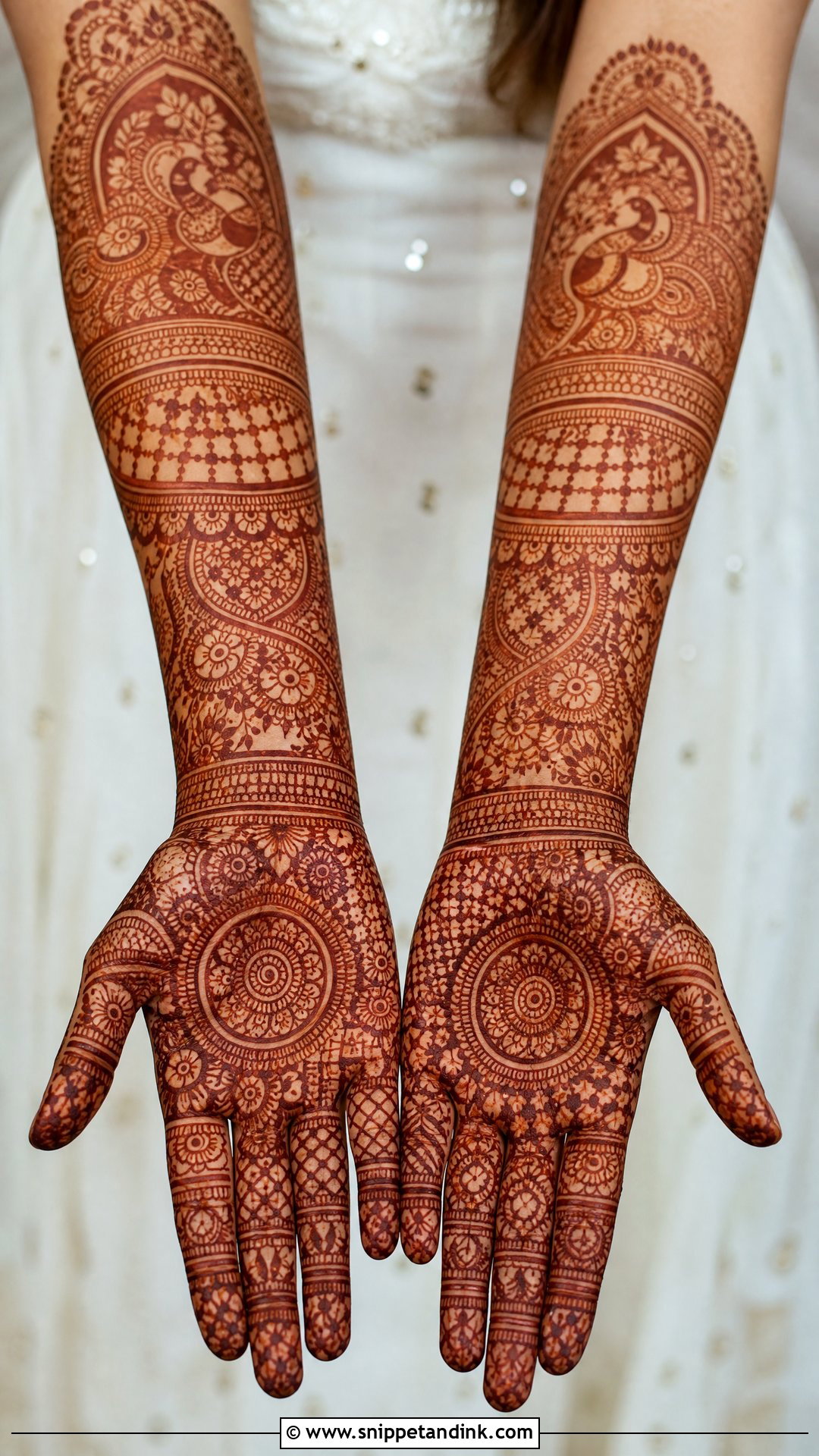 Bridal Palm Mehndi Design With Full Coverage - Snippet and Ink - 20 Bridal Palm Mehndi Design Ideas