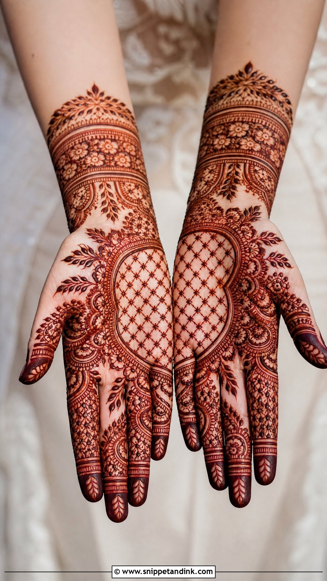 Bridal Palm Mehndi Design With Jaali - Snippet and Ink - 20 Bridal Palm Mehndi Design Ideas