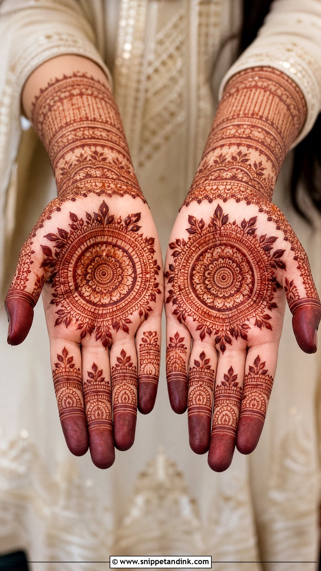 Bridal Palm Mehndi Design With Mandala - Snippet and Ink - 20 Bridal Palm Mehndi Design Ideas