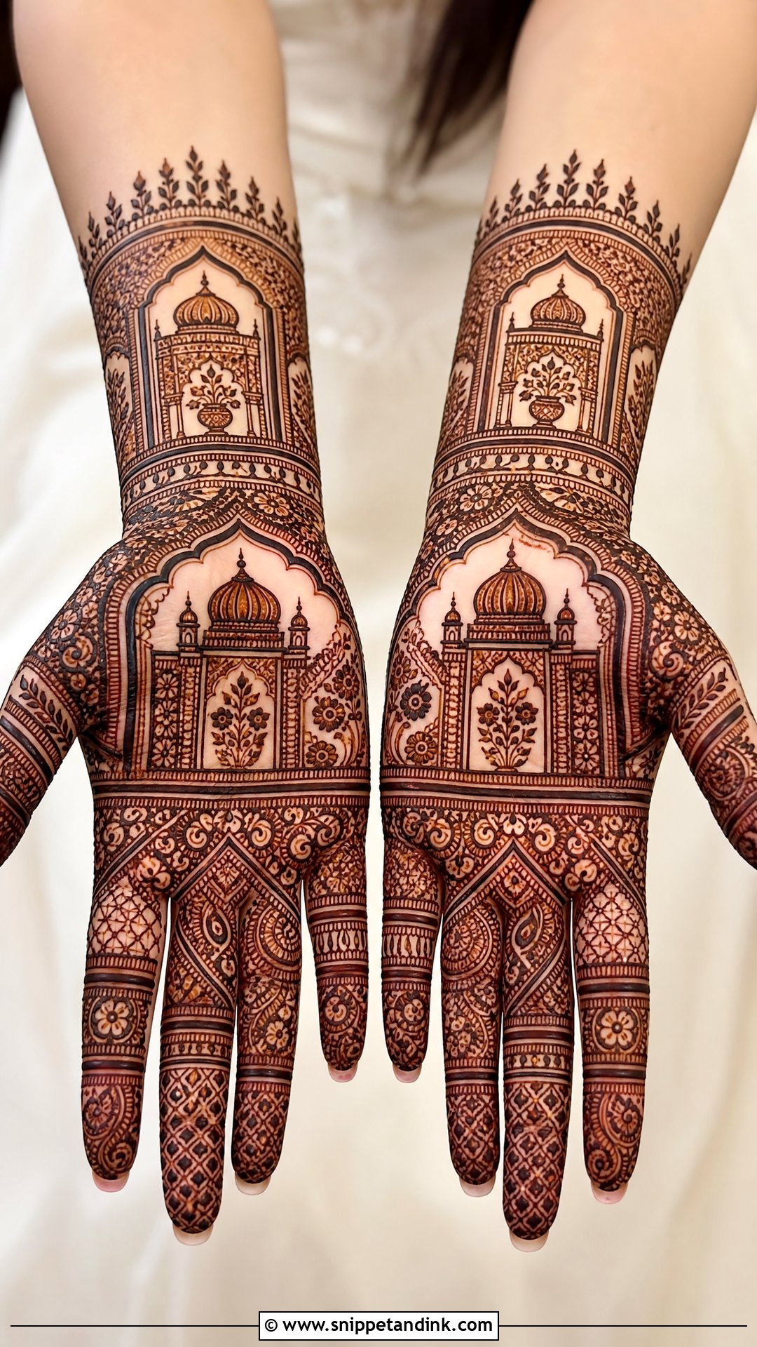 Bridal Palm Mehndi Design With Mughal Pattern - Snippet and Ink - 20 Bridal Palm Mehndi Design Ideas