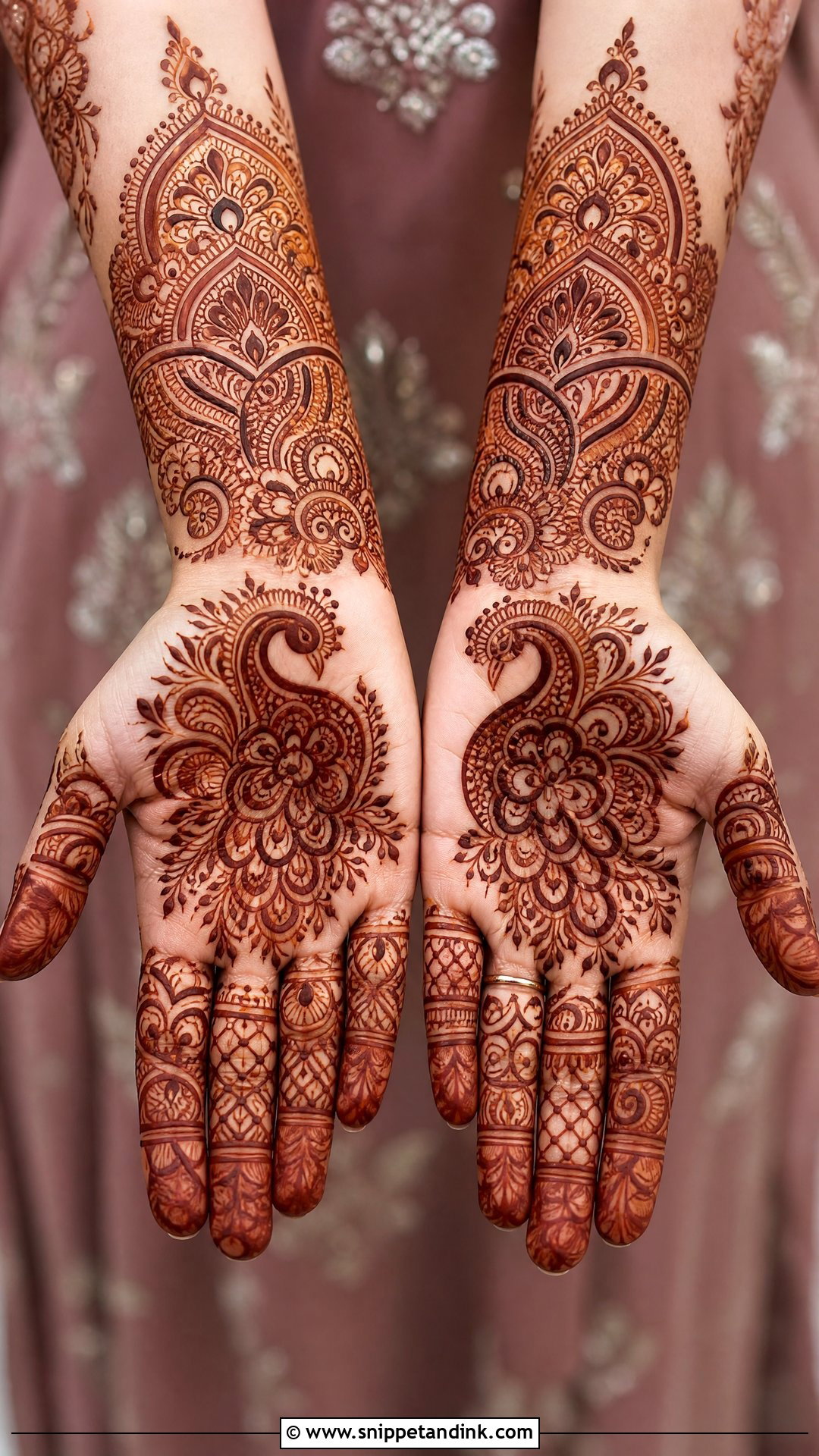 Bridal Palm Mehndi Design With Peacock - Snippet and Ink - 20 Bridal Palm Mehndi Design Ideas